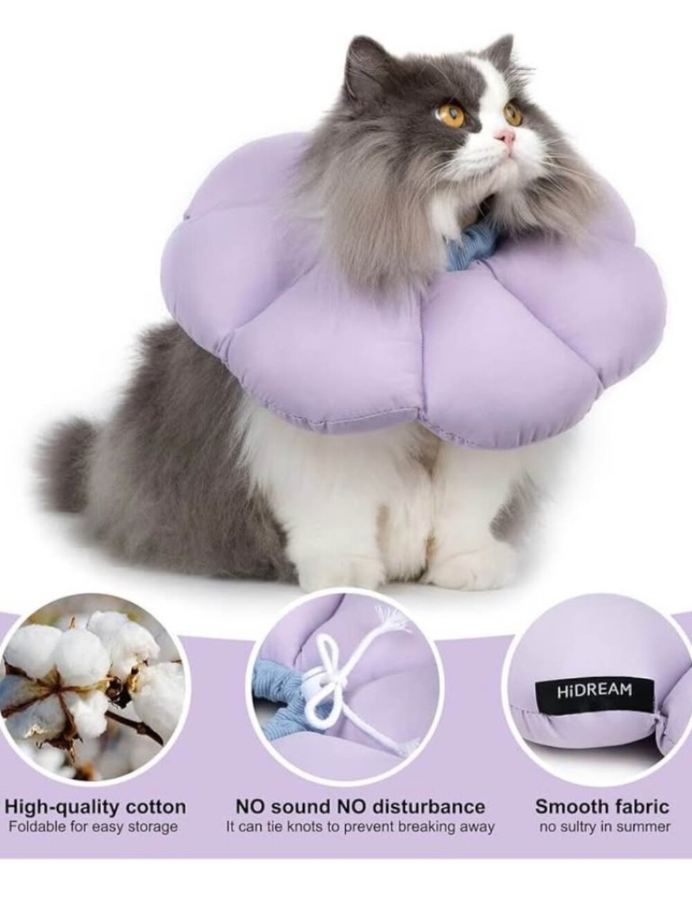 Cat Cone Collar,Cute Waterproof Cat Recovery Collar size M